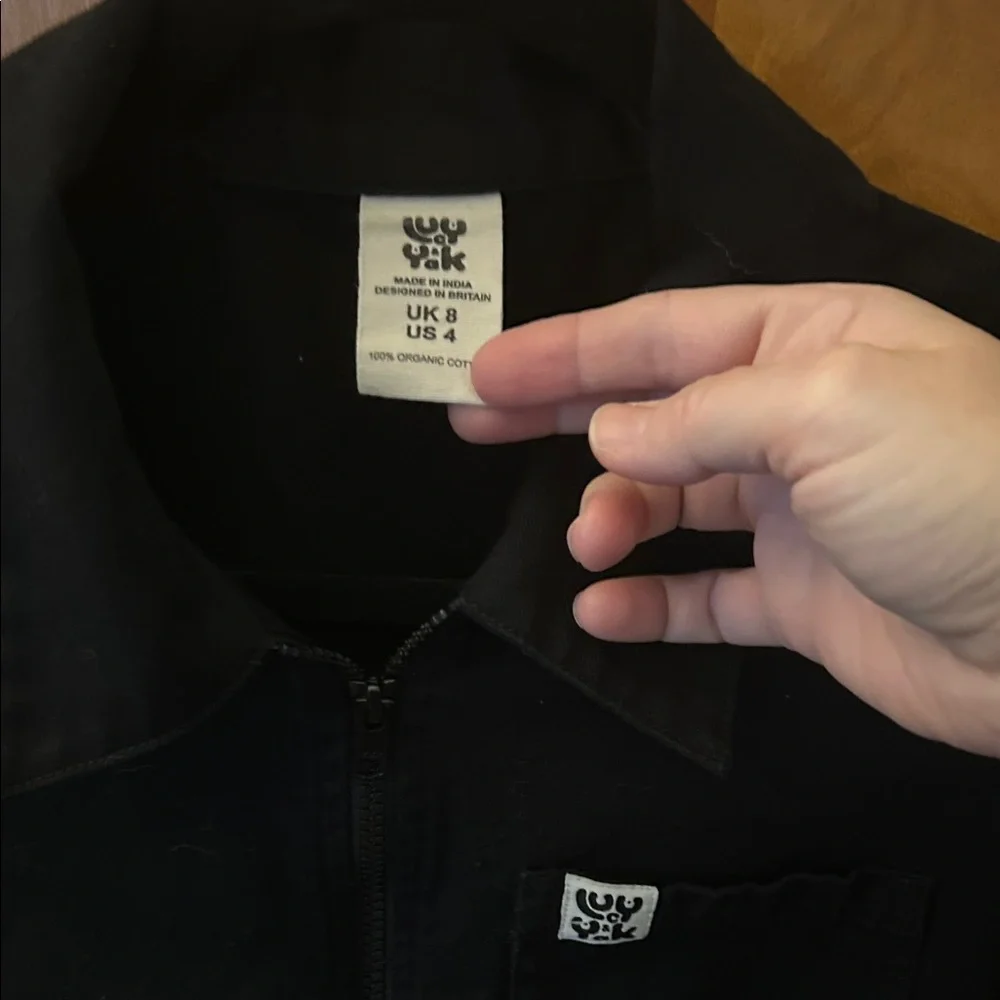 Lucy & Yak Black Short-Sleeve Zip Jumpsuit - Picture 2 of 6